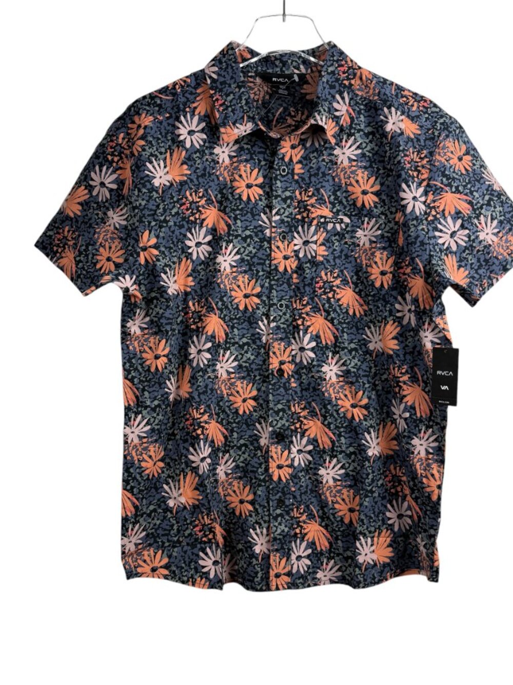 RVCA Pop Floral Button Up Shirt Men’s Size L NWT MSRP $66
